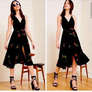 Sunburst Reformation Dress Black Strap